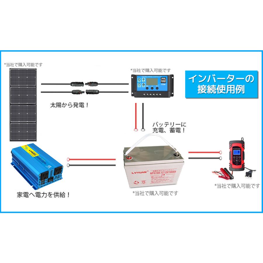 インバーター 正弦波 DC 12V AC100V 500W 最大 1200W 車変圧器 AC