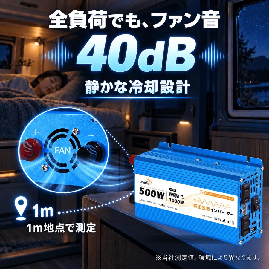 インバーター 正弦波 DC 12V AC100V 500W 最大 1000W 車変圧器 AC