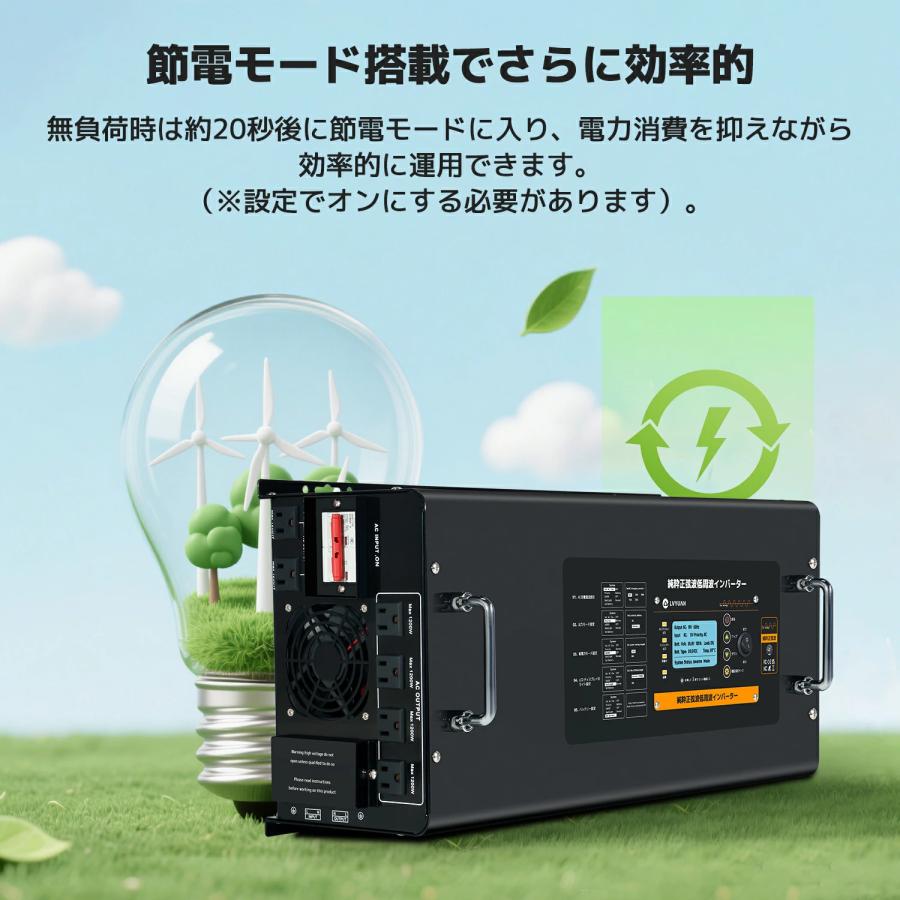LVYUAN 純正弦波 低周波インバーター 6000W 24V/48V選択可 UPS パススルー対応 70A高速充電 LCDリモコン付 バッテリー充電器 車中泊 災害対策 RV【永久保証】の画像