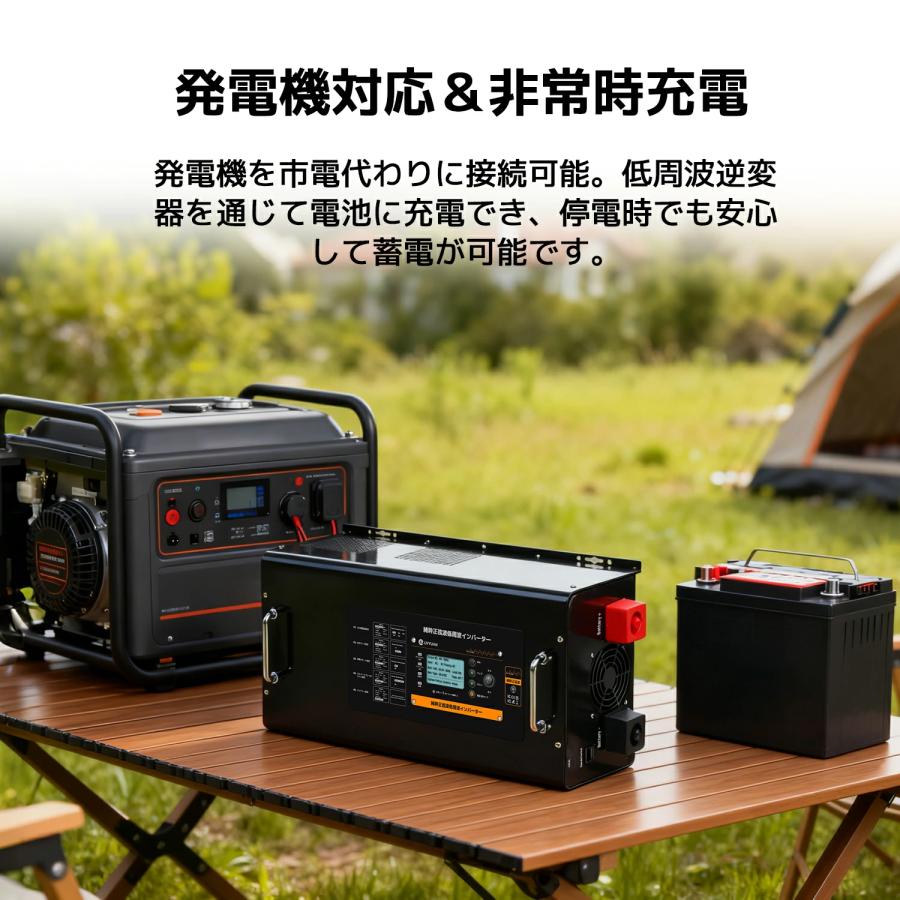 LVYUAN 純正弦波 低周波インバーター 6000W 24V/48V選択可 UPS パススルー対応 70A高速充電 LCDリモコン付 バッテリー充電器 車中泊 災害対策 RV【永久保証】の画像