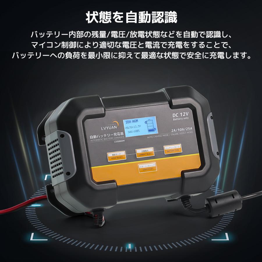 LVYUAN バッテリー充電器 25A 12Vバッテリー専用 パルス充電全 LVYUAN バッテリー充電器 25A 12Vバッテリー専用 パルス充電全