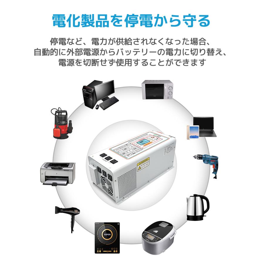 外部電源を接続可能 低周波 3KW 24Vインバータ UPS 無停電電源 外部電源を接続可能 低周波 3KW 24Vインバータ UPS 無停電電源