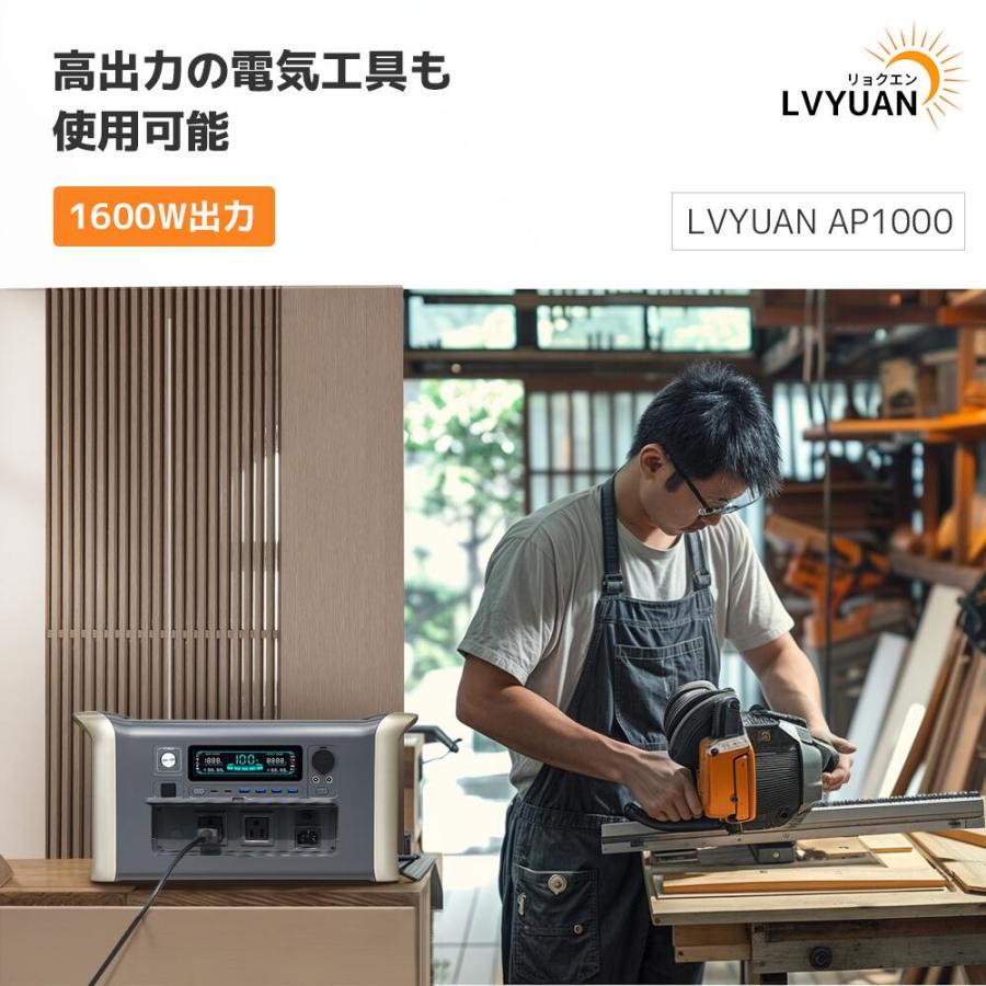 5年保証」 LVYUAN ポータブル電源 大容量 1024WH LiFePO4 純正弦