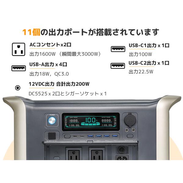 「5年保証」 LVYUAN ポータブル電源 大容量 1024WH LiFePO4 純正弦AC出力 1600W(瞬間最大3200W) 50Hz/60Hz MPPT 無停電電源装置(UPS)搭載0.01秒切り替え |  | 03