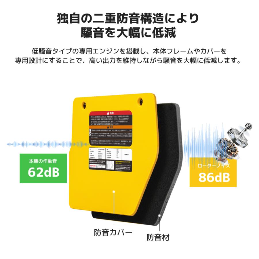 LVYUAN インバーター発電機 最大4kw 定格出力3.5kw 正弦波 ガソリン発電機 高出力 電気始動 防音 キャスター付き 50Hz/60Hz切替  建設現場 災害用 |  | 05
