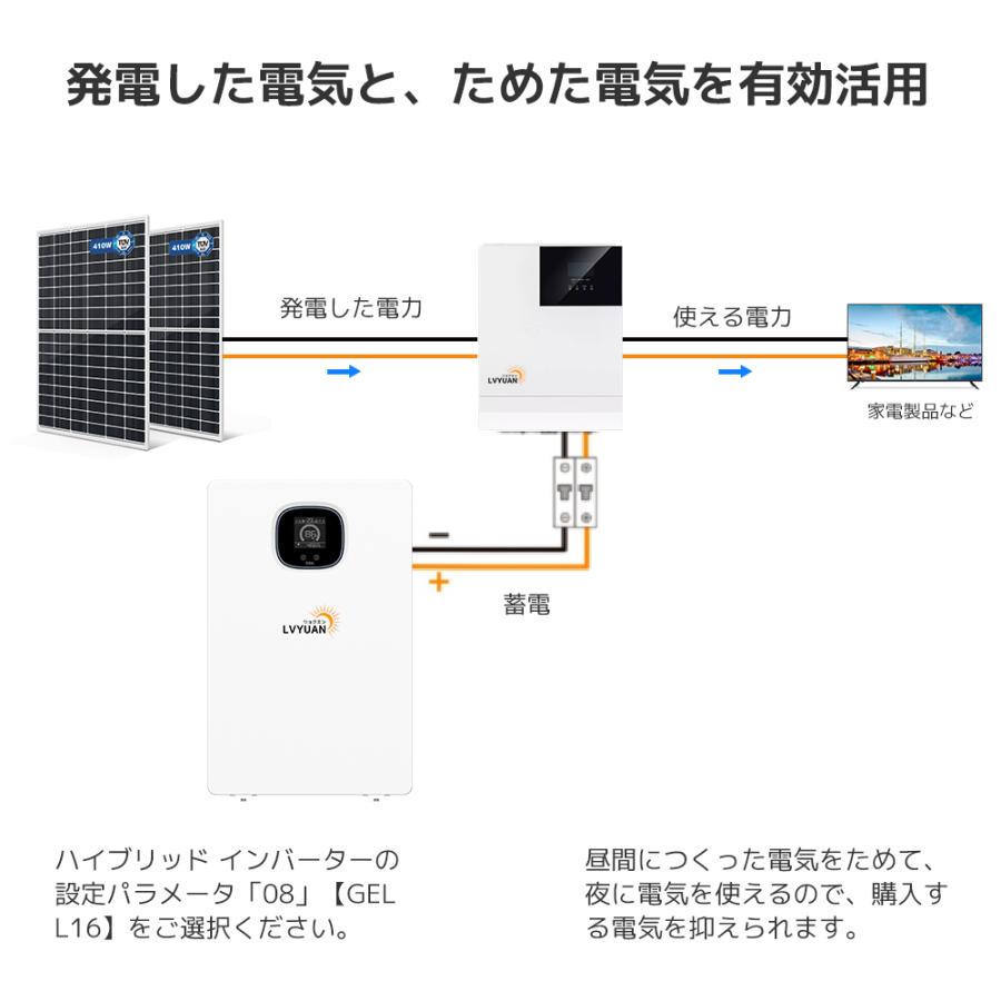 LVYUAN リン酸鉄リチウムイオンバッテリー 51.2V 100AH 5.12kWh