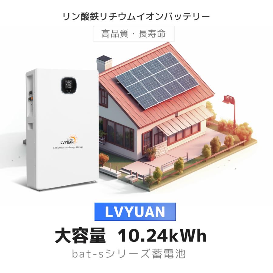 LVYUAN リン酸鉄リチウムイオンバッテリー 51.2V 200AH 10.24kWh 