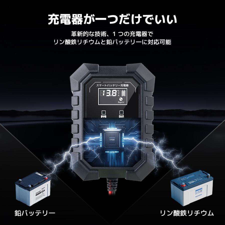 LVYUAN 全自動 バイクバッテリー充電器 2AH対応可能 SAE端子に