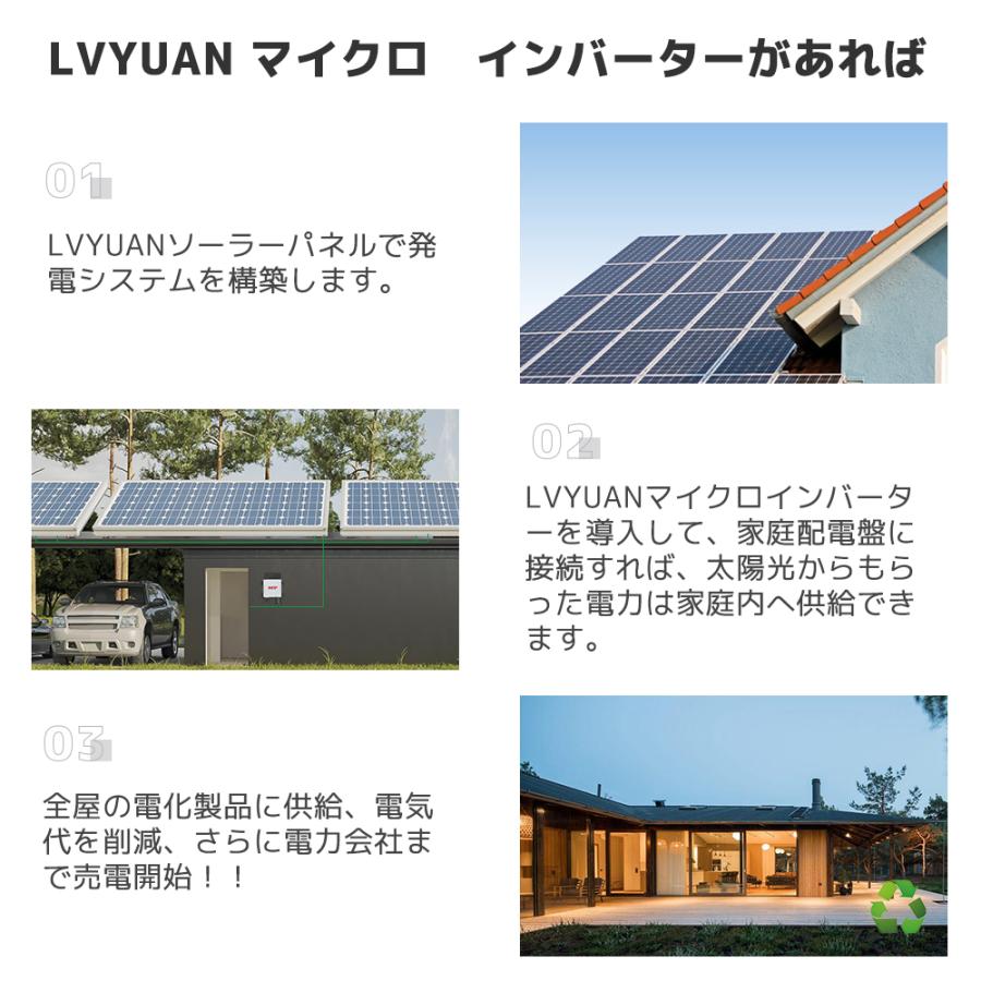LVYUAN 300Wマイクロインバーター プラグインソーラー (300Wマイクロインバーター) 関東電力系統連係協議取得 系統連系規程への適合 220V専用 |  | 07