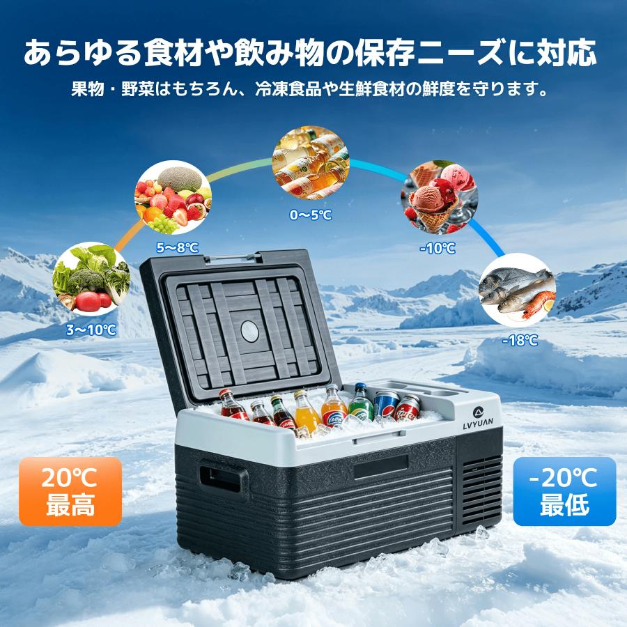 LVYUAN 車載冷蔵冷凍庫 9L /18L 小型 -20℃〜20℃ 車載家庭両用 AC/DC