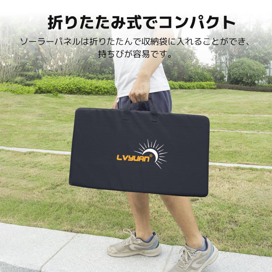 LVYUAN（リョクエン）ソーラーパネル 220W 両面受光型 折りたたみ式