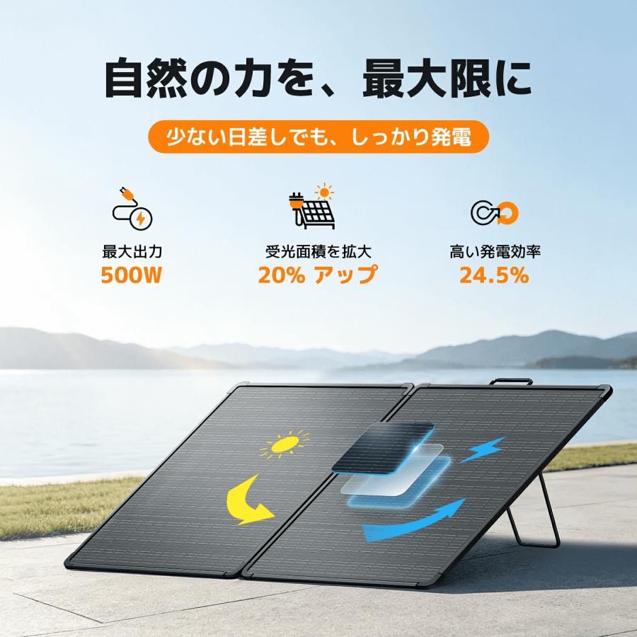 LVYUAN ソーラーパネル 折り畳み 200W/300W/400W/500W 単結晶 変換効率