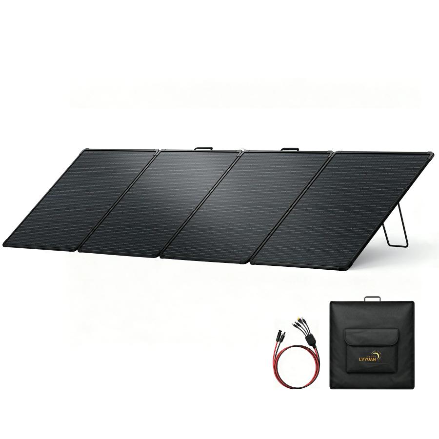 LVYUAN ソーラーパネル 折り畳み 200W/300W/400W/500W 単結晶 変換効率