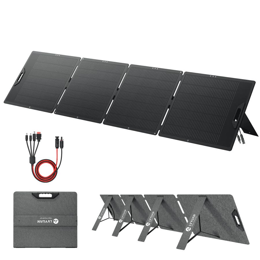 LVYUAN ソーラーパネル 折り畳み式 100W/200W*300W/400W ETFE 単結晶
