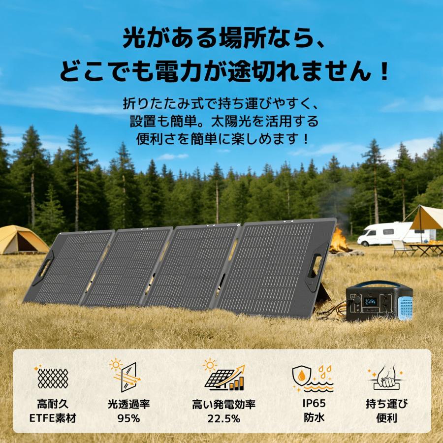 LVYUAN ソーラーパネル 折り畳み式 100W/200W*300W/400W ETFE 単結晶