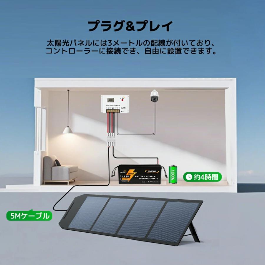 ソーラーパネル600W18Vフレキシブルで効率的な太陽光発電バッテリー充電   2枚 12Vバッテリー充電・ポータブル電源対応】LVYUAN 200W 単結晶 ソーラー