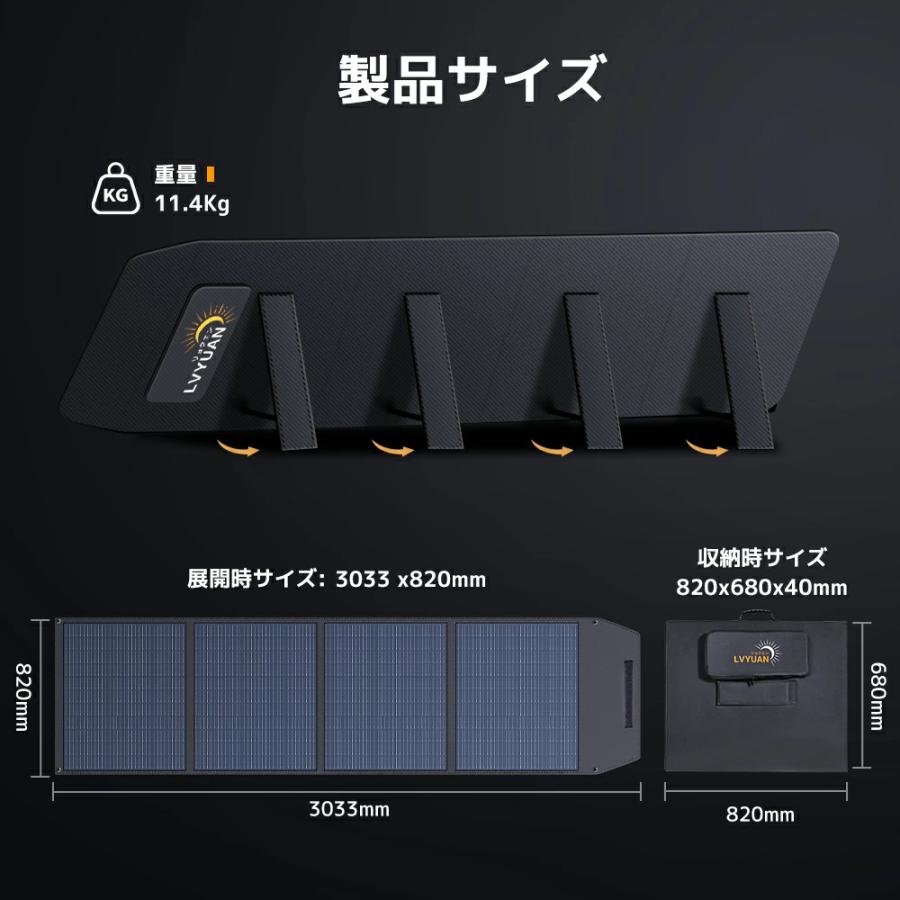 LVYUAN ソーラーパネル 400W ポータブル電源用 折りたたみ DC44