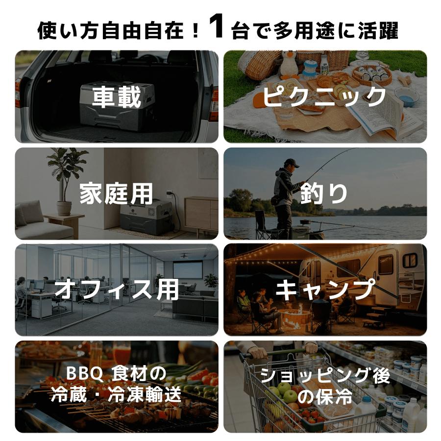 車載冷蔵庫 30L/40L ポータブル冷蔵冷凍庫 AC/DC（ 12V / 24V ） 静音 -20℃〜20℃   2WAY電源対応  キャスター付き LVYUAN |  | 03