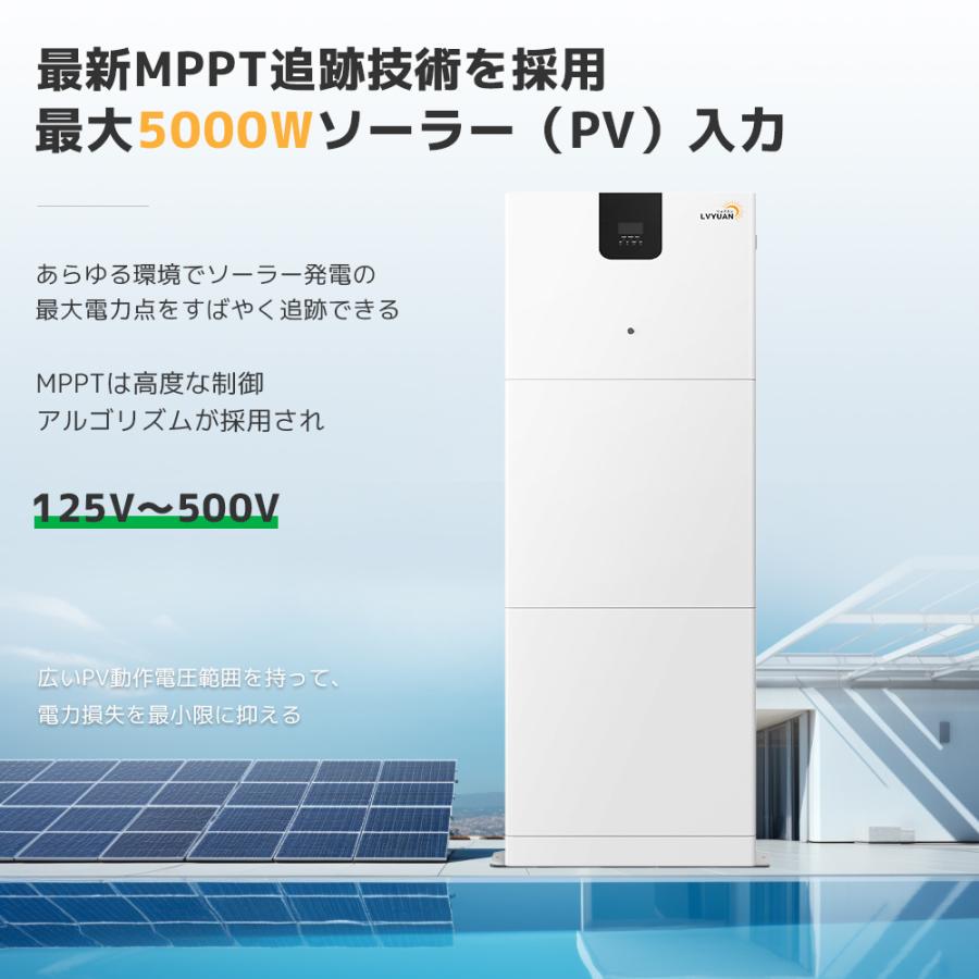 LVYUAN 蓄電池 10.24kWh 縦型ハイブリッド蓄電システム ハイブリッドインバーター エネルギー蓄電装置 太陽光発電 リン酸鉄リチウム電池×2 200AH｜shoryu-store｜11