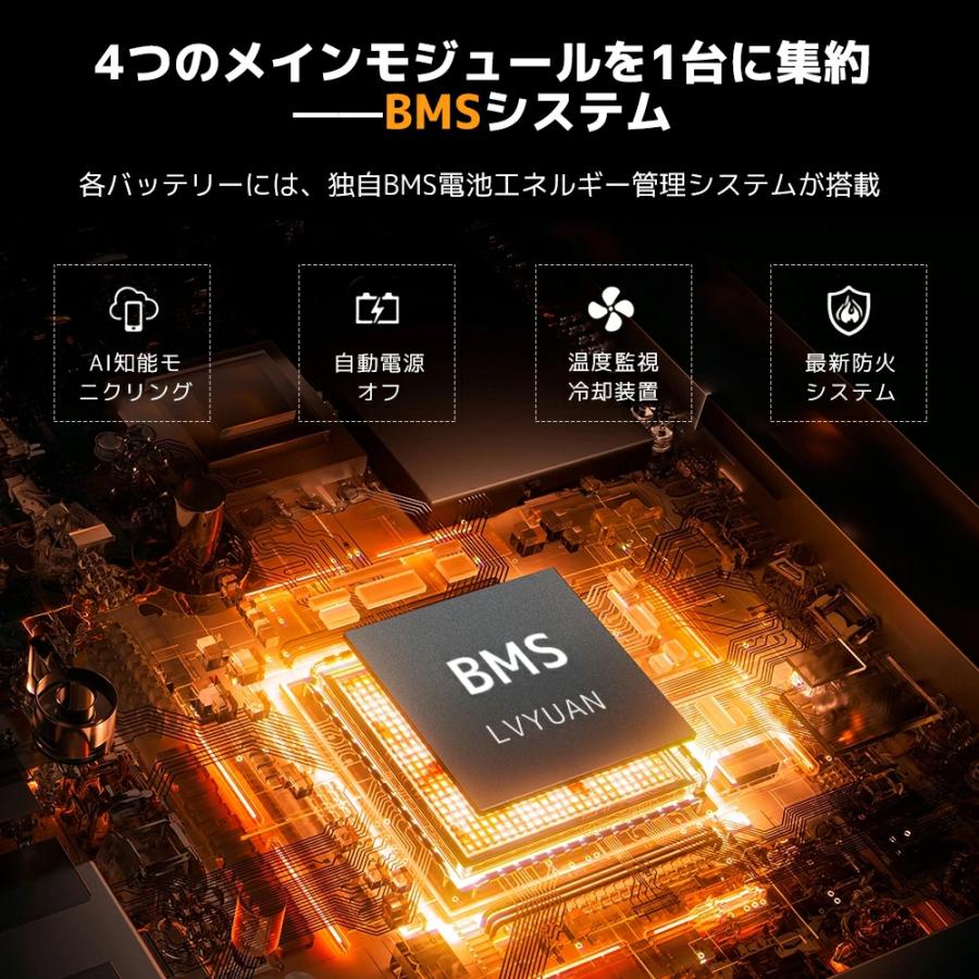 「10年保証」LVYUAN 蓄電池 5.12kWh 縦型ハイブリッド蓄電システム ハイブリッドインバーター エネルギー蓄電装置 太陽光発電 リン酸鉄リチウム電池 100AH |  | 11