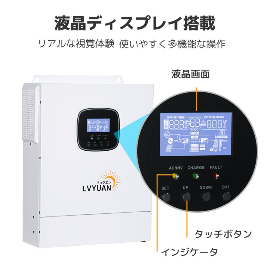 「セール」LVYUAN 200v~240v MPPT 3500W 3KW純正弦波 ハイブリッド インバーター 24Vバッテリー PV充電電流 80A PV 開放電圧 500V wifiモジュール付きの画像