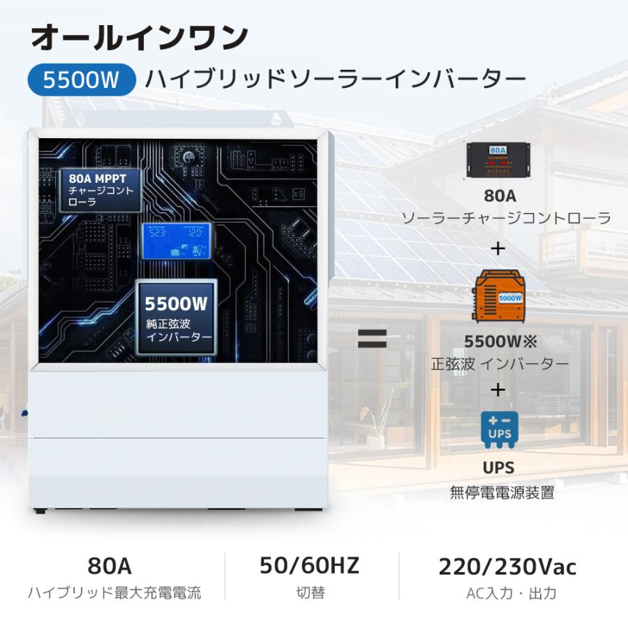 セール」【日本企業による安心のサポート体制】LVYUAN 5.5KW 単相二線 