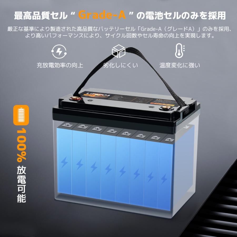 走行充電器もセットで！LVYUAN リン酸鉄リチウムイオンバッテリー 12v 100ah リチウム電池 1280Wh 大容量 LiFePO4電池(おまけでアイソレーター付けます！) け LVYUAN LiFePO4（リン酸鉄リチウム）電池 コンパクトモデル リン酸鉄