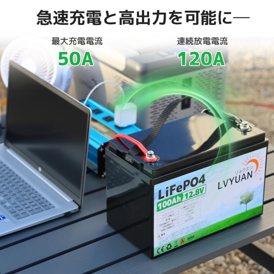 LVYUAN LiFePO4（リン酸鉄リチウム）電池 リチウムイオンバッテリー 12V 100AH 1280Wh 「5年保証」｜shoryu-store｜08
