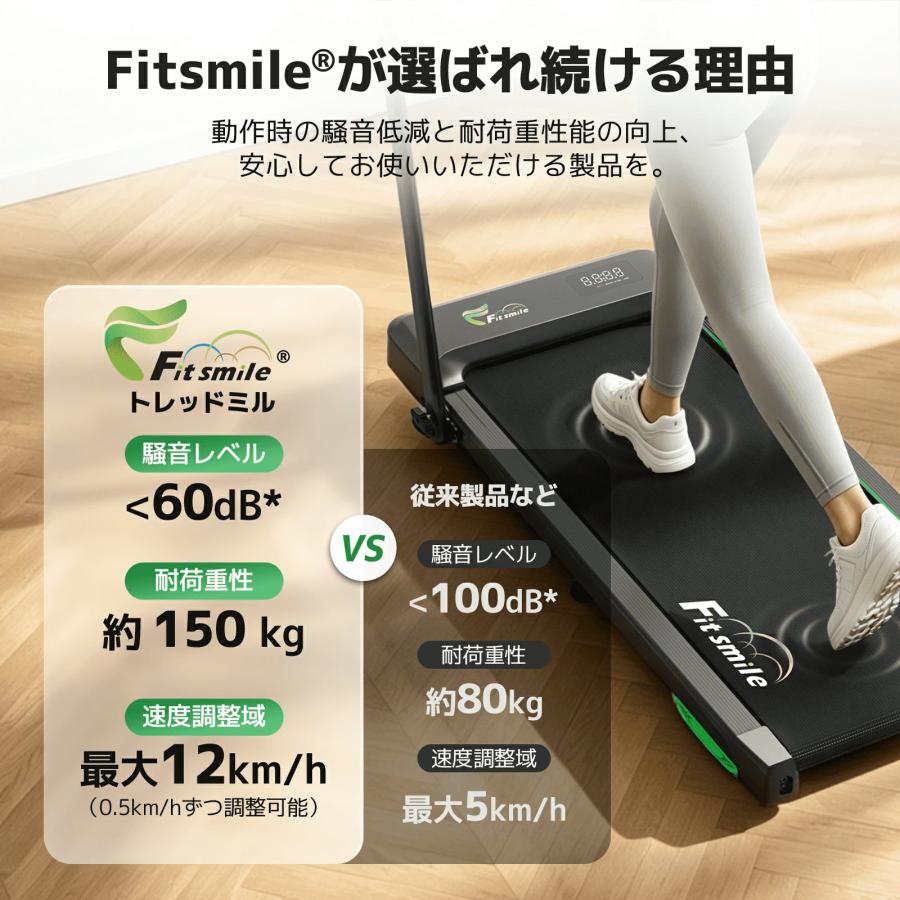 Fitsmile ルームランナー ランニングマシン MAX14km/h 最大荷重150kg