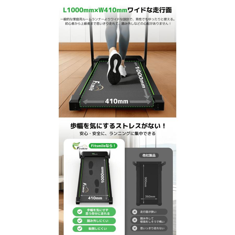 ランニングマシン ルームランナー MAX14km/h 耐荷重150kg 4段階傾斜