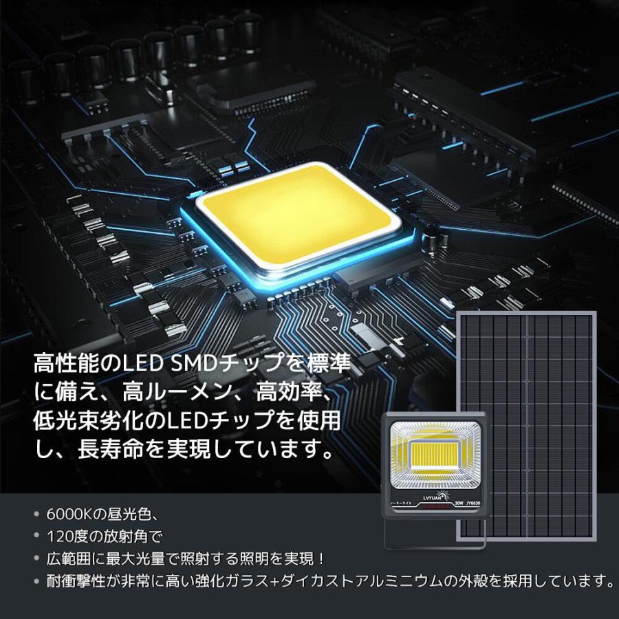 LVYUAN（リョクエン）ソーラーライト LEDフラッドライト 照明 ソーラー 投光器 30W電力 6500K昼光色 屋外照明 防水設計 分離型 コード5m 夜自動点灯 太陽光発電 |  | 03