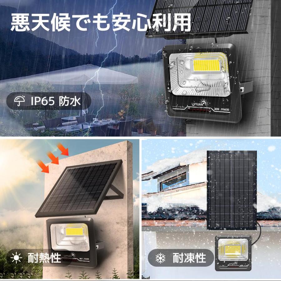 LVYUAN（リョクエン）ソーラーライト LEDフラッドライト 照明 ソーラー 投光器 30W電力 6500K昼光色 屋外照明 防水設計 分離型 コード5m 夜自動点灯 太陽光発電 |  | 06