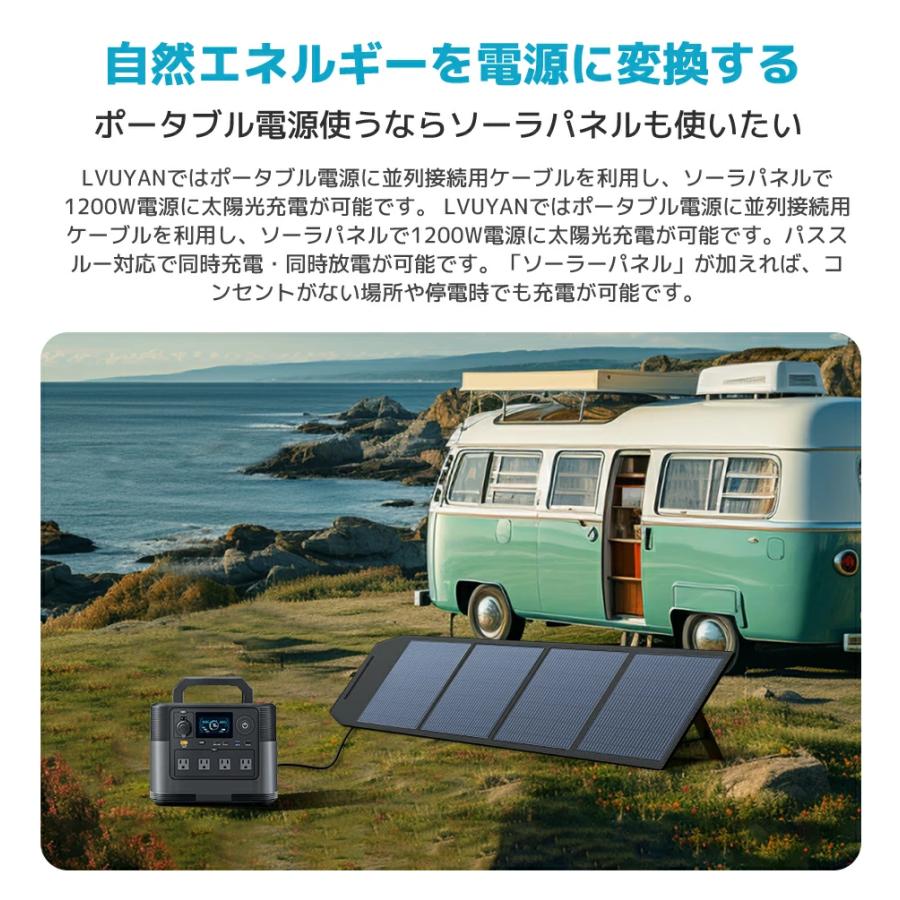 LVYUAN ポータブル電源 ソーラーパネル セット AC出力1200W 1008Wh