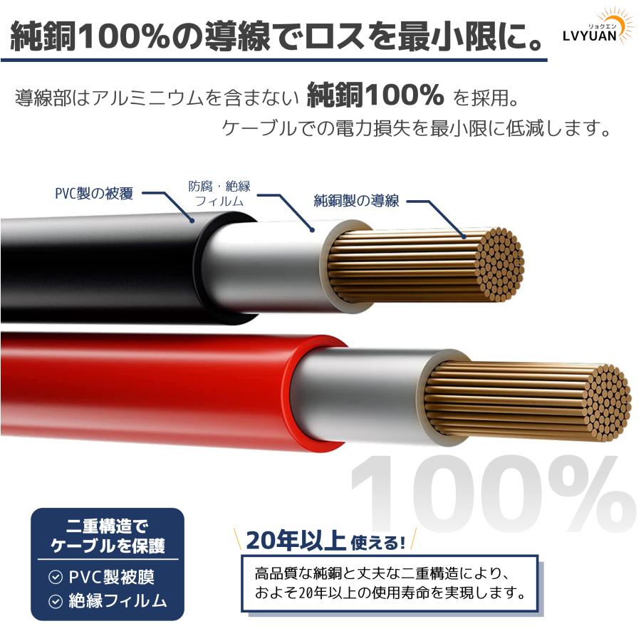 LVYUAN（リョクエン） ソーラーパネル用MC4変換コネクタ（XT60端子対応