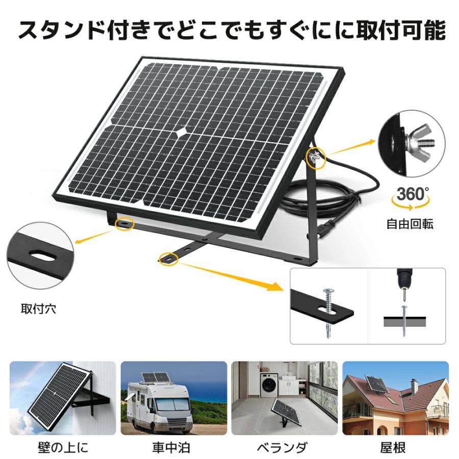 LVYUAN 50W ソーラー発電キット LiFePO4電池 充電可能 単結晶 LVYUAN 50W ソーラー発電キット LiFePO4電池 充電可能 単結晶