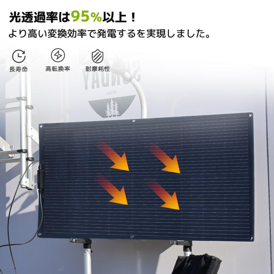 LVYUAN 200W 柔性 据置型ソーラー発電キット] フレキシブル ソーラー
