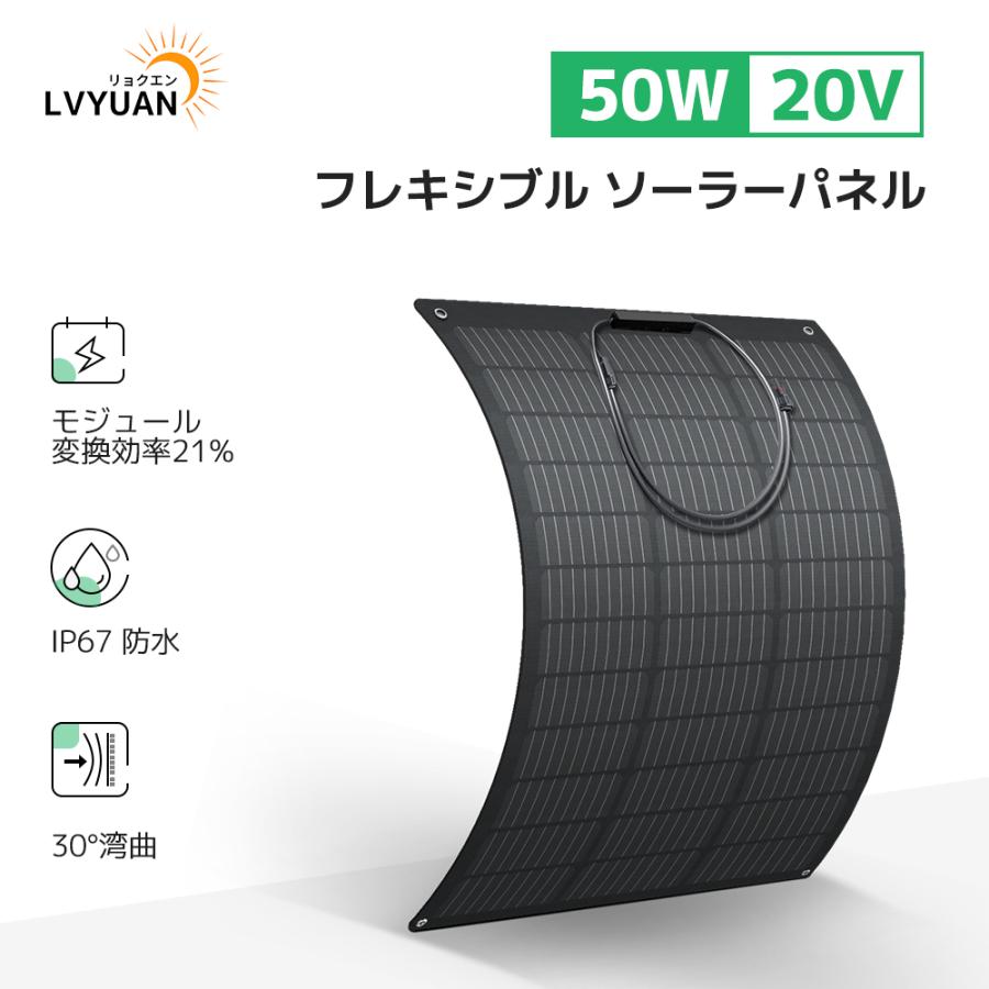 LVYUAN(リョクエン)単結晶 ETFE 柔性 据置型 50W フレキシブル LVYUAN(リョクエン)単結晶 ETFE 柔性 据置型 50W フレキシブル