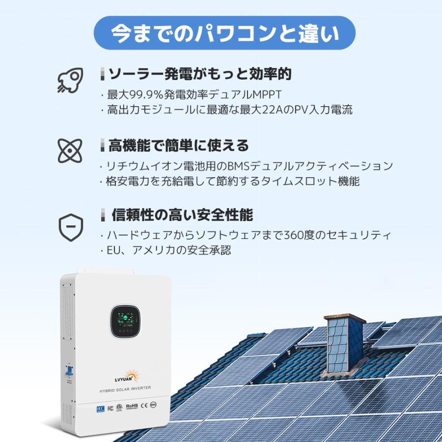 「セール」MPPT 8KW 正弦波 オフグリッド ハイブリッド インバーター 48Vバッテリーに対応 並列と直列可 ソーラーチャージインバーター wifiモジュール付き |  | 09