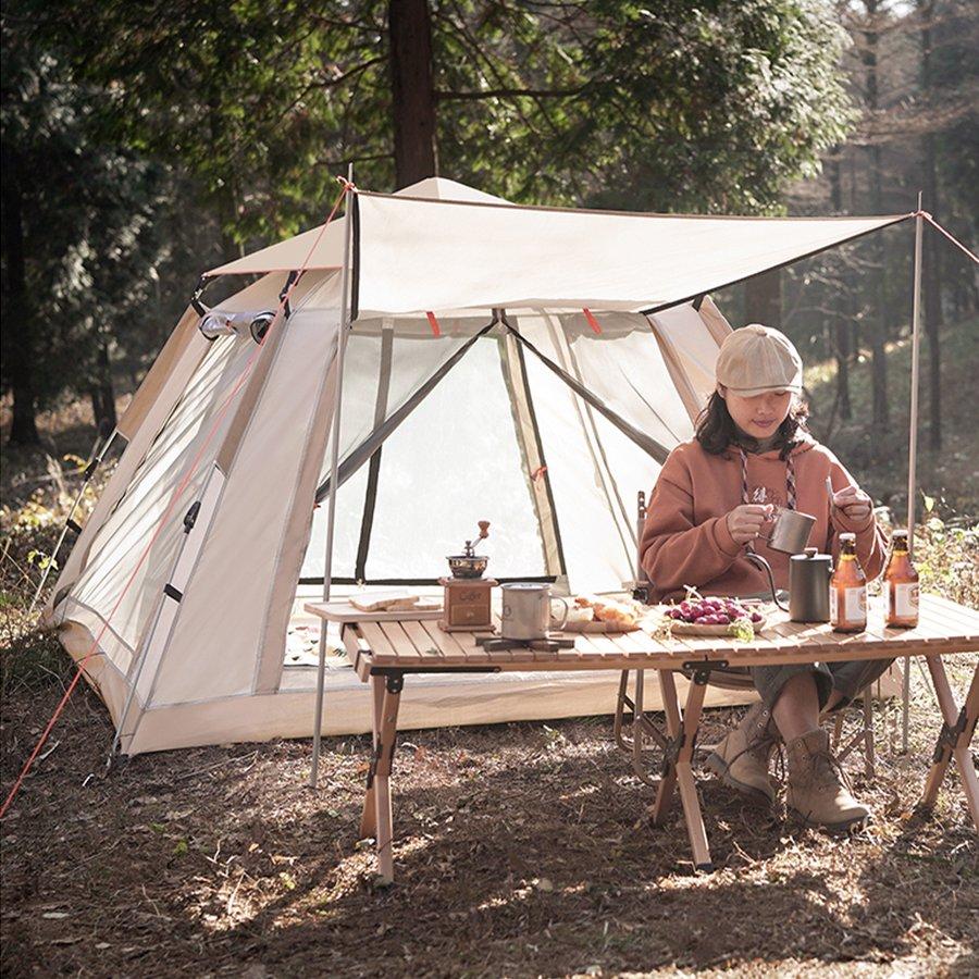 ワンタッチテント 自動ポップアップテント キャンプ フルクローズ