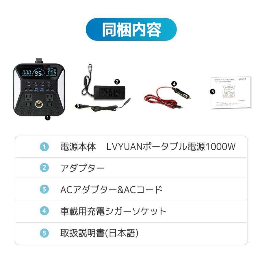 LVYUAN ポータブル電源 1000W ポータブルバッテリー 大容量 LVYUAN ポータブル電源 1000W ポータブルバッテリー 大容量
