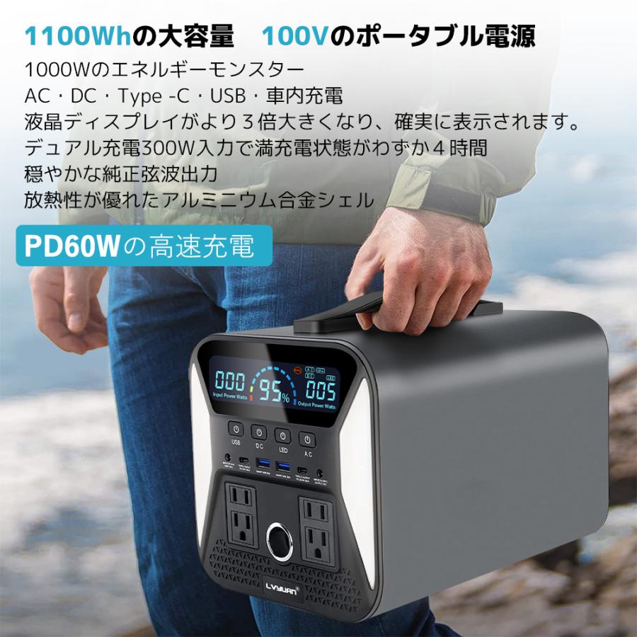 送料無料・即納】ポータブル電源 1000W ポータブルバッテリー 大 送料無料・即納】ポータブル電源 1000W ポータブルバッテリー 大