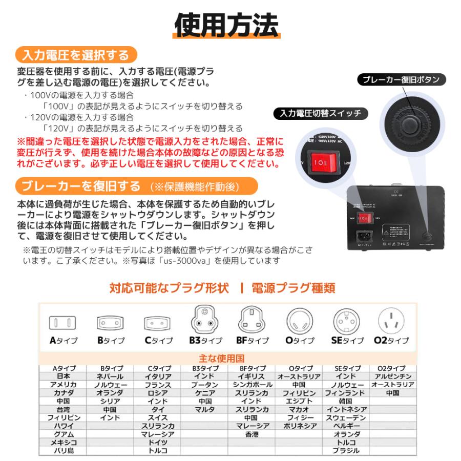 LVYUAN アメリカ国内両用型変圧器 降圧・昇圧兼用型 変圧器 ポータブル