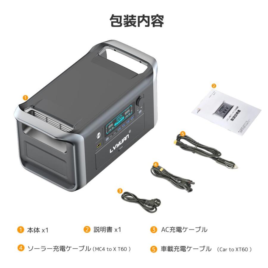 【LVYUAN】ポータブル電源 大容量 AC出力600W(サージ1000W) 153600mAh/568Wh 車中泊 純正弦波 50/60Hz 非常用電源 防災グッズ アウトドア 【1年保証】｜shoryu-store｜20