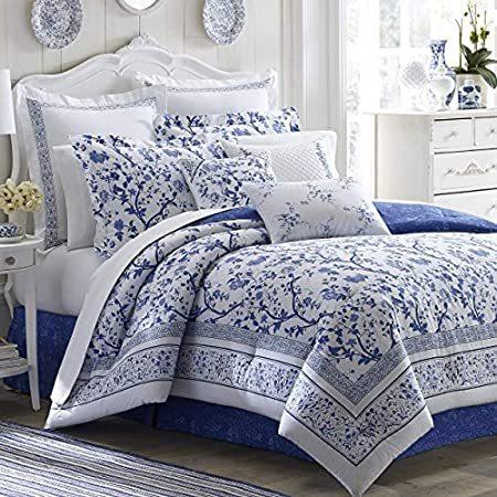 Laura Ashley タオルケット キルトケット 2113 シャーロット 羽毛布団セット Shoryu168のlaura ブルー ツイン用