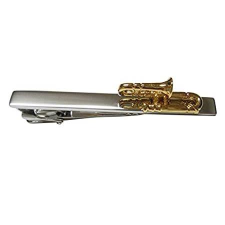 【メーカー包装済】 Gold TonedトロンボーンMusical Instrument Squareタイクリップ カフス