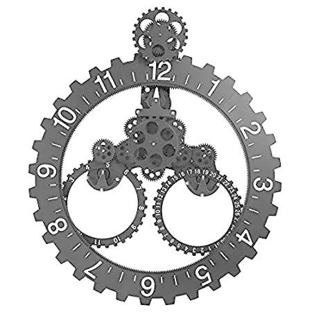 Yosoo ギアクロック メカニカル 3d 3d モダン スチームパンク カレンダー カレンダー B07h2w342d ブラック メカニカル Shoryu168 ホイール