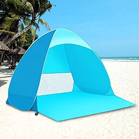 海外から人気のテントを直輸入Kratax ビーチポップアップテントサンシェルター UPF 50+ ビーチ用インスタントビーチテント ベビーキャノピー インスタント自動スポーツ傘