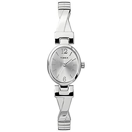 100％安い Timex レディース シルバートーン 腕時計 21mm バングル ストレッチ ファッション 腕時計