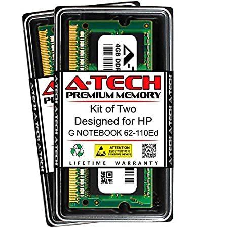海外から人気のパソコン用品を直輸入A-Tech 8GB (2 x 4GB) RAM for HP G Notebook 62-110ED | DDR3 1333MHz SODIMM P