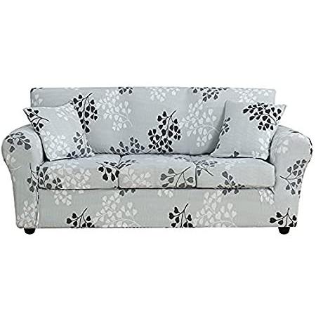 LANSHENG Stretch Sofa Slipcover Flower Pattern Elastic Polyester Spandex Fa